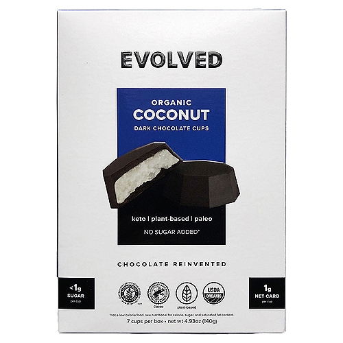 Evolved Organic Coconut Dark Chocolate Cups, 7 count, 4.93 oz