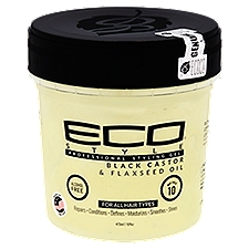 Eco Style Black Castor & Flaxseed Oil Professional , Styling Gel, 16 Fluid ounce