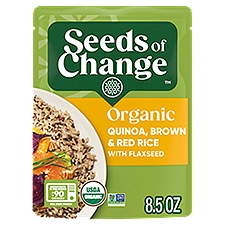 SEEDS OF CHANGE Organic Quinoa, Brown & Red Rice with Flaxseed, Organic Food, 8.5 OZ Pouch
