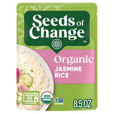 SEEDS OF CHANGE Certified Organic Jasmine Rice, Organic Food, 8.5 ounce Pouch