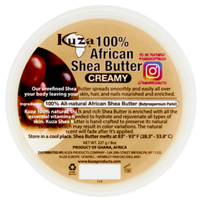 Kuza 100% Creamy African Shea Butter, 8 oz