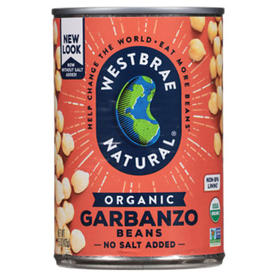 Westbrae Natural No Salt Added Organic Garbanzo Beans, 15 oz