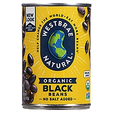  Westbrae Natural No Salt Added Organic Black Beans, 15 oz