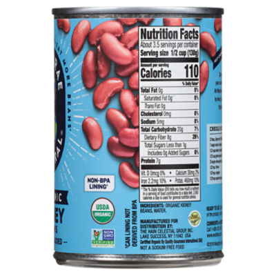 Westbrae Natural Organic No Salt Added Kidney Beans, 15 oz
