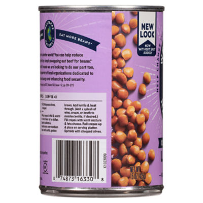 Westbrae Natural No Salt Added Organic Lentil Beans, 15 oz