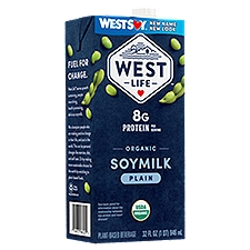 West Life Organic Plain Soymilk Plant-Based Beverage, 32 fl oz