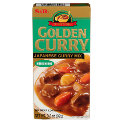 S&B Golden Curry Medium Hot Japanese Curry Mix, 3.2 oz