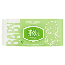 Nice 'n Clean Baby Wipes, Green Tea & Cucumber, 64 Each