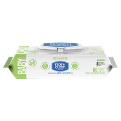 Nice 'n Clean Skin Care Green Tea & Cucumber Scent Baby Wipes, 60 count