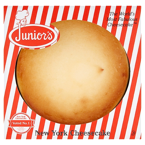 Junior's Original New York Cheesecake, 1.5 lbs
6” Original Cheesecake

The World's Most Fabulous Cheesecake™

Voted no. 1 New York Cheesecake - The best cheesecake in New York - New York Magazine