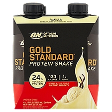 Optimum Nutrition Gold Standard Vanilla Protein Shake, 11 fl oz, 4 count