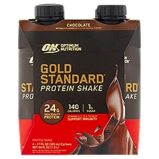 Optimum Nutrition Gold Standard Chocolate Protein Shake, 11 fl oz, 4 count