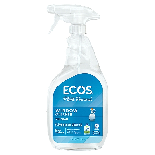 Ecos Plant Powered Vinegar Window Cleaner, 22 fl oz