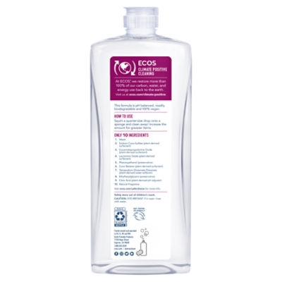 Ecos Hypoallergenic Plant Powered Almond Dish Soap, 25 fl oz