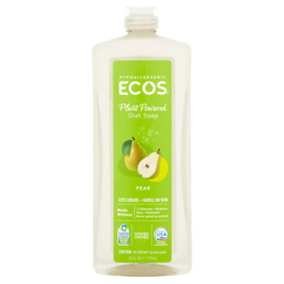 Ecos Hypoallergenic Plant Powered Pear Dish Soap, 25 fl oz