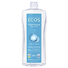 Ecos Hypoallergenic Plant Powered Free & Clear, Dish Soap, 25 Ounce