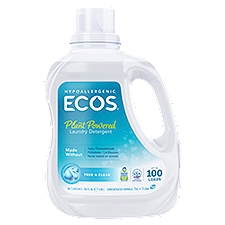 Ecos Hypoallergenic Free & Clear Laundry Detergent, 100 loads, 100 fl oz