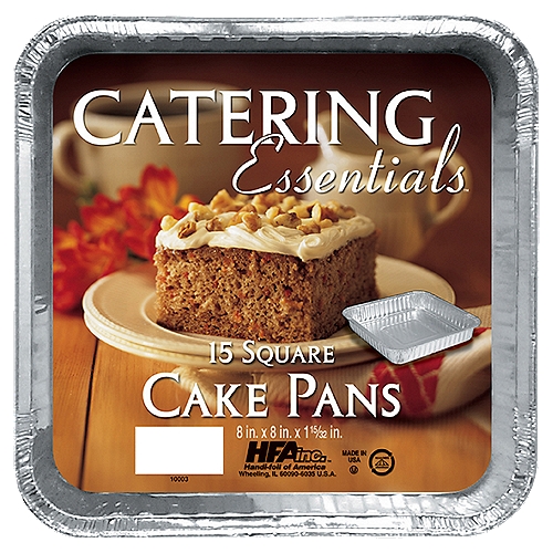 Eco-Foil Catering Essentials 8" Square Cake Pans, 15 count