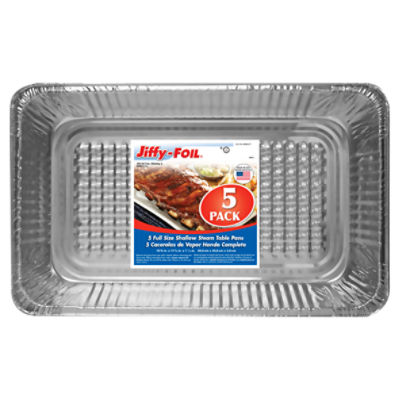 JiffyFoil Full Size Shallow Steam Table Pans, 5 count