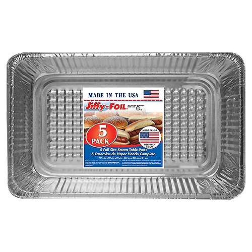 Jiffy-Foil Full Size Steam Table Pans, 5 count