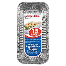 JIFFY FOIL THIRD SIZE STEAM TABLE PANS 15CT