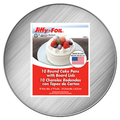 JiffyFoil Round Cake Pans with Board Lids, 10 count