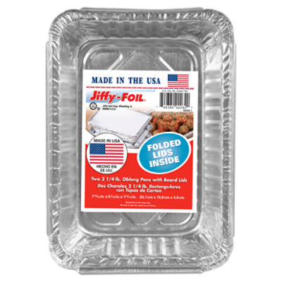 Jiffy Foil 2 1/4 LB Oblong Pan w/Lid 3/pk