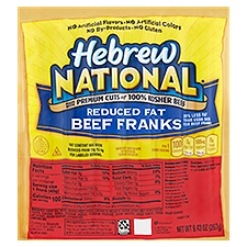 Hebrew National Reduced Fat, Beef Franks, 6 Each