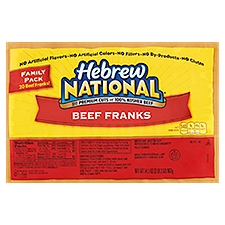 Hebrew National Beef Franks Family Pack, 20 count, 34.1 oz