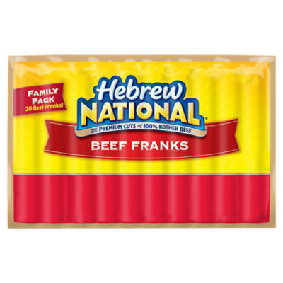 Hebrew National Beef Franks Family Pack, 20 count, 34.1 oz