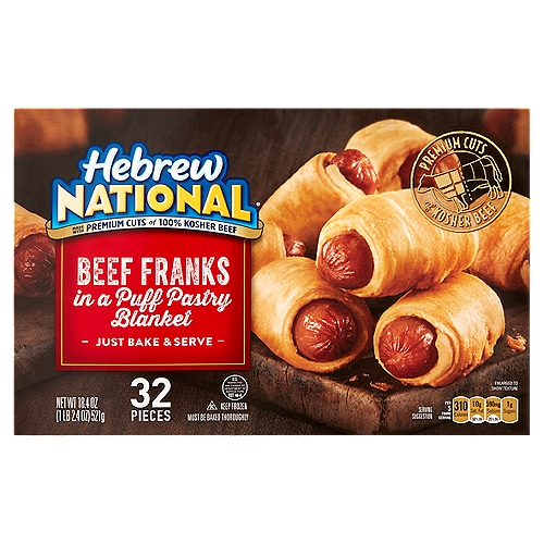 Hebrew National Beef Franks in a Puff Pastry Blanket, 32 count, 18.4 oz