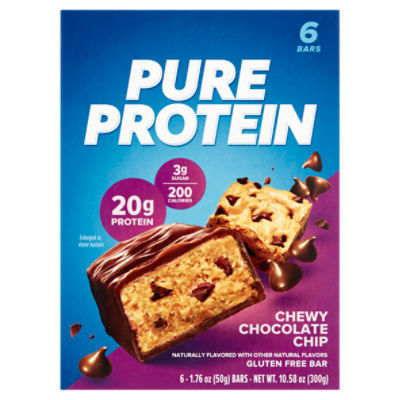 Pure Protein Chewy Chocolate Chip Bars, 6 count, 1.76 oz - ShopRite