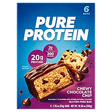 Pure Protein Bars, Chewy Chocolate Chip, 20g Protein, 1.76 Oz, 6 Ct