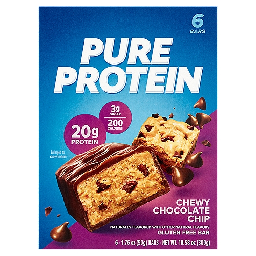 Pure Protein Chewy Chocolate Chip Bars, 6 count, 1.76 oz