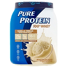 Pure Protein 100% Whey Vanilla Cream Protein Powder Supplement, 1.75 lbs, 28 Ounce