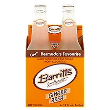 Barritts Ginger Beer, 12 fl oz, 4 count, 72 Fluid ounce