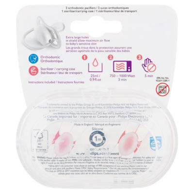 Philips Ultra Air Orthodontic Pacifiers, 0-6 m, 2