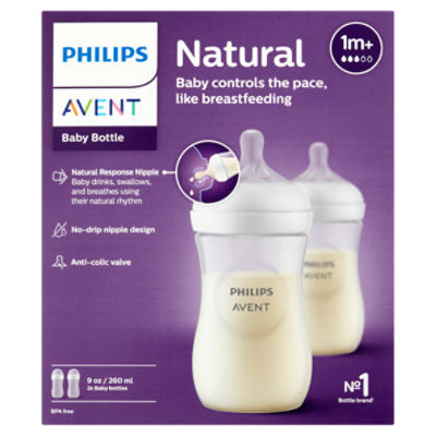 Philips Avent Natural Baby Bottle With Natural Response Nipple, 4 Oz.  (4-Count)