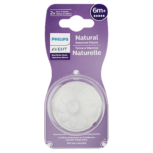 Philips Avent Natural Response Baby Bottle Nipple, 6m+, 2 count