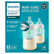 Philips Avent 9 oz Anti-Colic Baby Bottle 1m+, 2 count, 2 Each