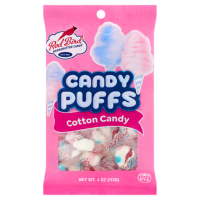 Red Bird Candy Puffs Handcrafted Cotton Candy, 4 oz