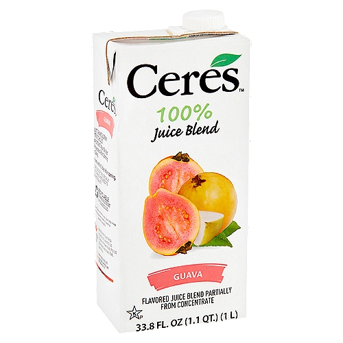 Ceres Guava 100% Juice Blend, 33.8 fl oz
Flavored Juice Blend Partially from Concentrate

Tucked away in a crescent of mountains lies a beautiful, fertile valley where the fruit grows so sweet and juicy, it's made our fruit juice famous.