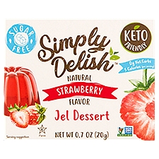Simply Delish Sugar Free Natural Strawberry Flavor Jel Dessert, 0.7 oz, 1.55 Ounce