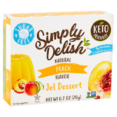 Simply Delish Sugar Free Natural Peach Flavor Jel Dessert, 0.7 oz