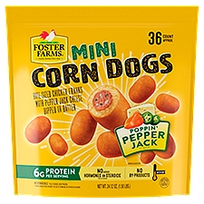 FOSTER FARMS Poppin' Pepper Jack Flavor, Mini Corn Dogs, 24.12 Ounce