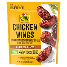 FOSTER FARMS Honey BBQ Glazed, Chicken Wings, 22 Ounce