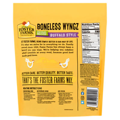 Buffalo Style Boneless Chicken Wyngz - 24 oz. - Products - Foster