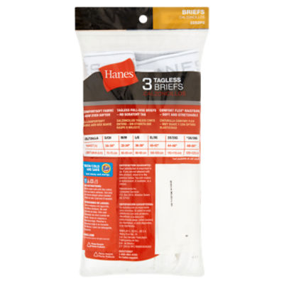 Hanes Men White Briefs 3-Pack 2252P3