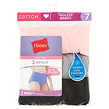 Hanes Cotton Tagless Size 7, Briefs, 3 Each