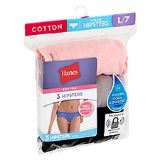 Hanes Hipsters, Tagless Cotton L/7, 3 Each